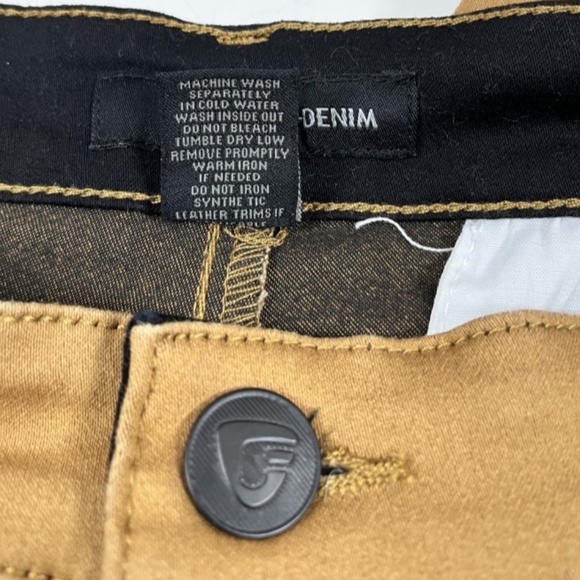 Fried Denim Jeans Men's 34x30 Carmel Color Denim Slim Fit Mid Rise - Picture 6 of 7